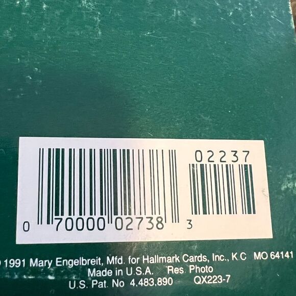 Hallmark Vintage Mary Engelbreit Keepsake Ornament. 1991. Glass. Original Box! - Picture 10 of 10